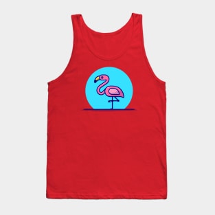 Flamingo Cartoon Vector Icon Illustration Tank Top